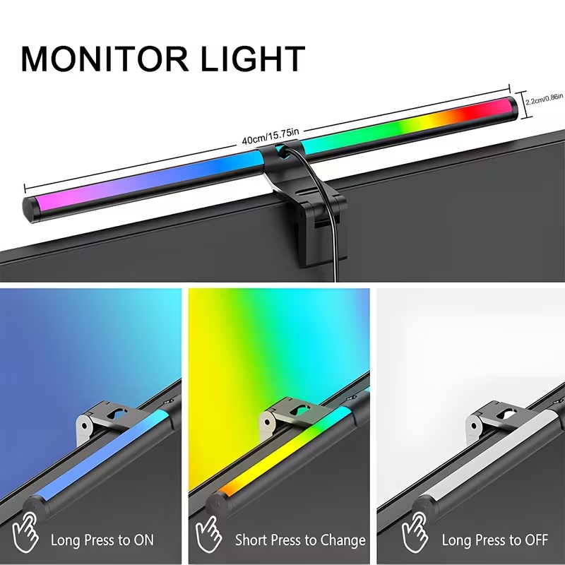 LED Monitor Light Bar 30cm 40c - огляд і ціна Setup Desk Monitor