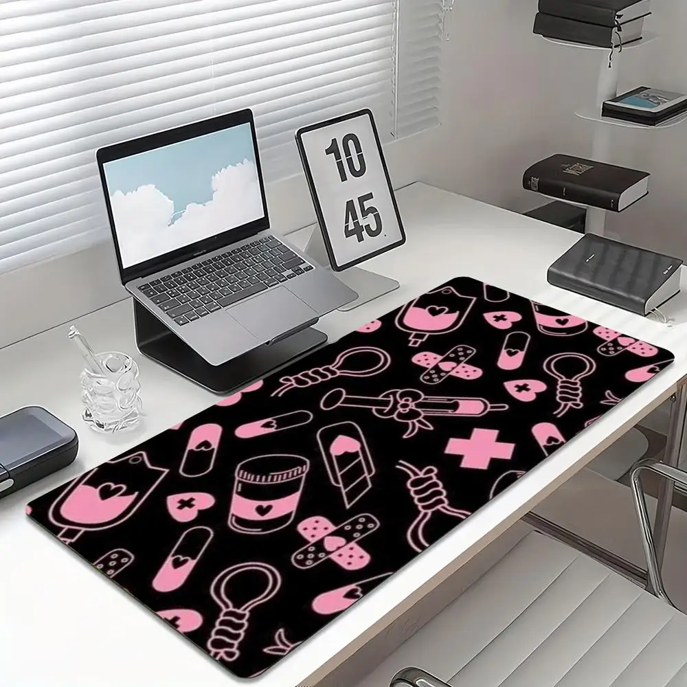 Kawaii Pink Medical Pattern Ga - огляд і ціна Desk Setup Pc And Laptop